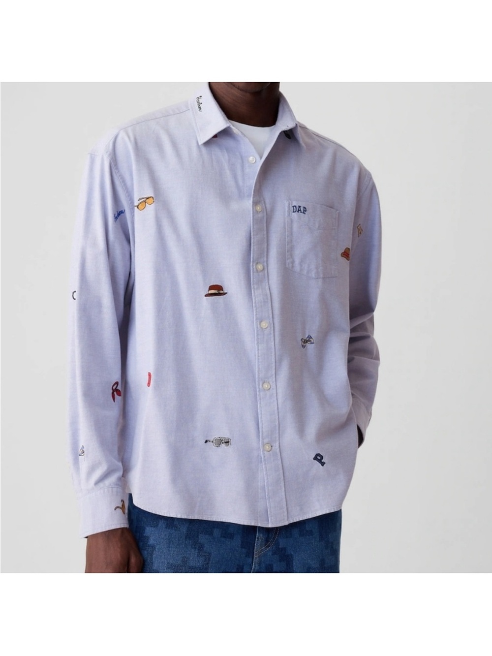 Men's GAP × DAP Embroidered Oxford Shirt - Large